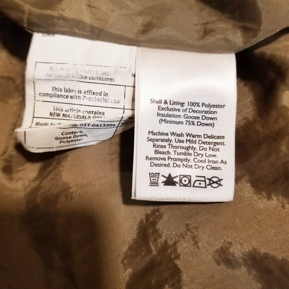 Eddie Bauer Brown Goose Down Long Hooded Coat EB550 - Size Small - Women's - Picture 8 of 11